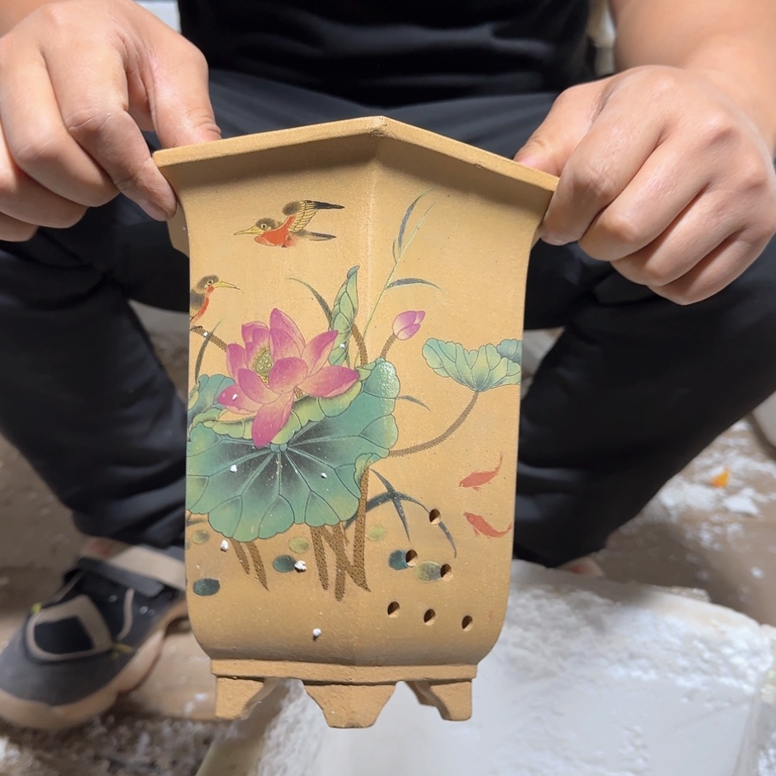 紫砂花盆口径18 16高度21