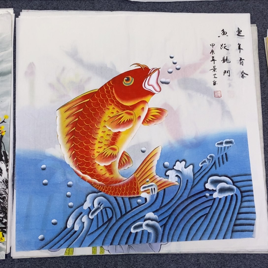 国画尺寸68✖️68工笔手绘国画斗方