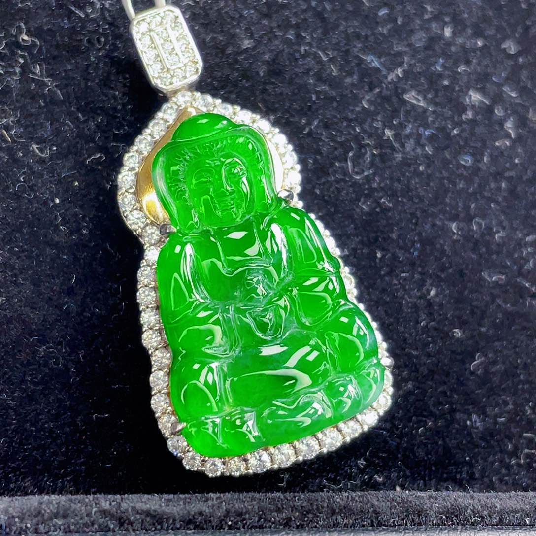 翡翠吊坠(不含链)银S925镶嵌