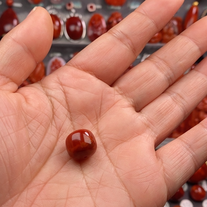 南红玛瑙单珠12m未镶嵌舒***^