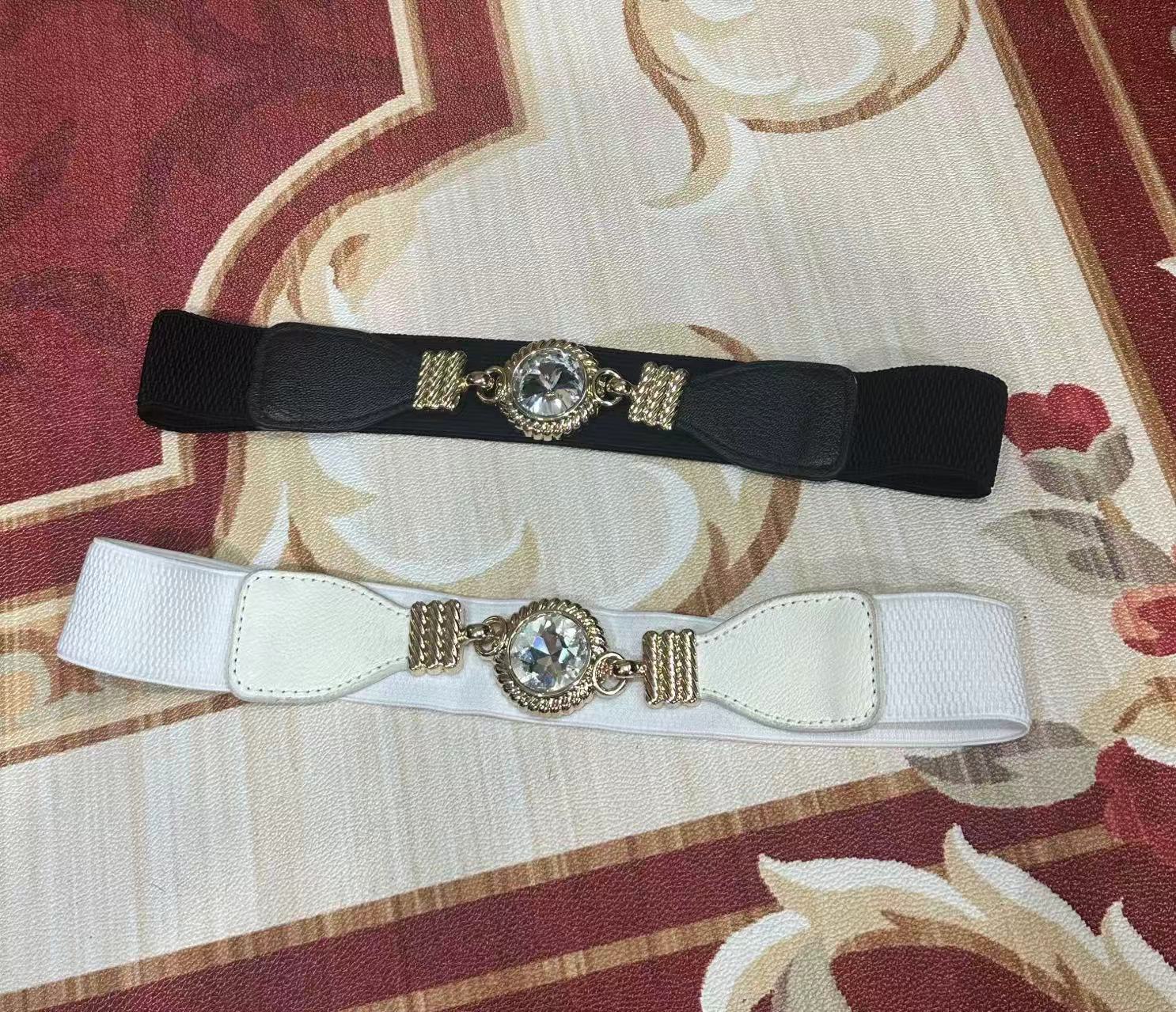法式弹力松紧腰带女装饰配