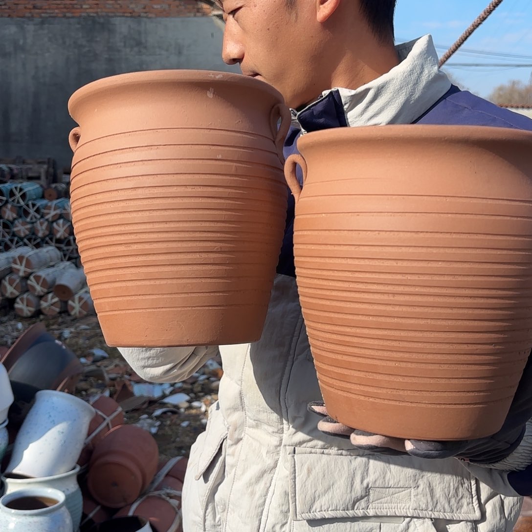 红陶耳口径19高度21两个