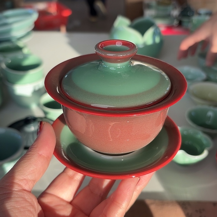 龙泉云间青瓷小米茶器