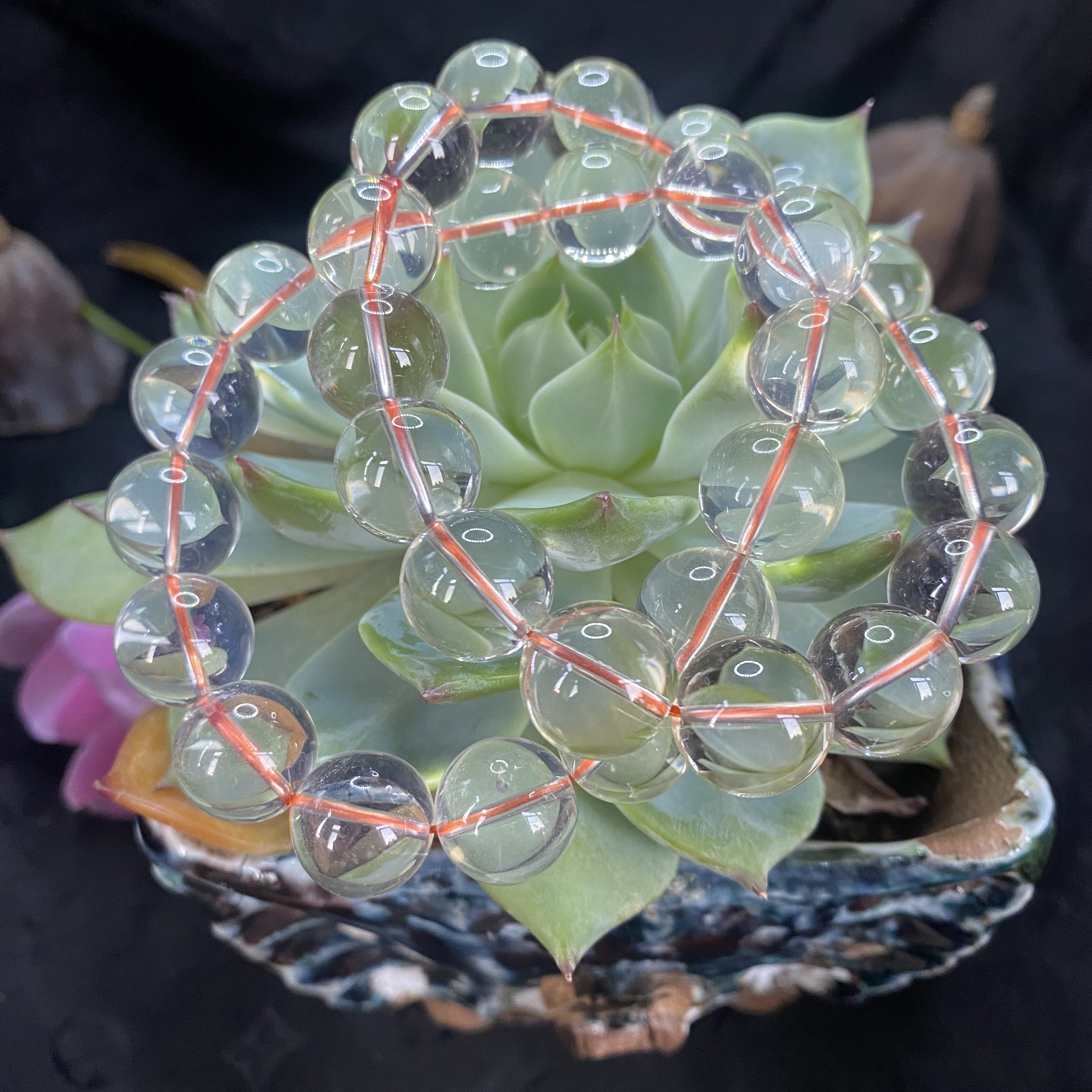 【玉合缘】天然精品水晶透净白水晶手串-多样性发一 1047