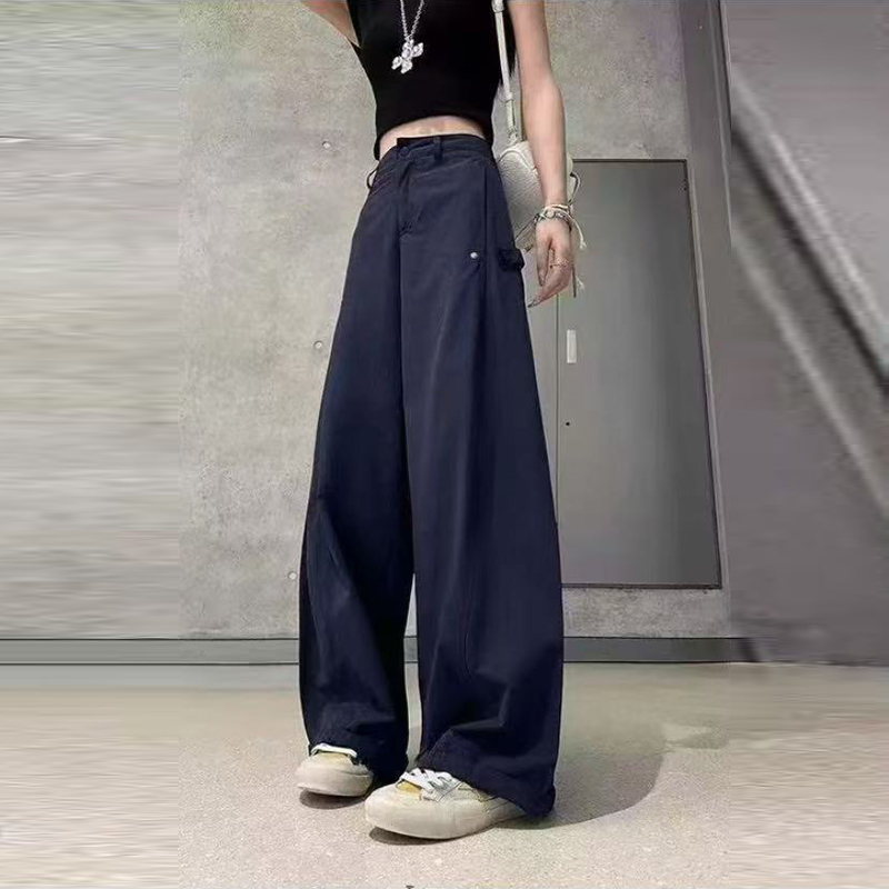 美式直筒休闲裤2025秋款厚款柳丁设计感显瘦弯刀工装裤