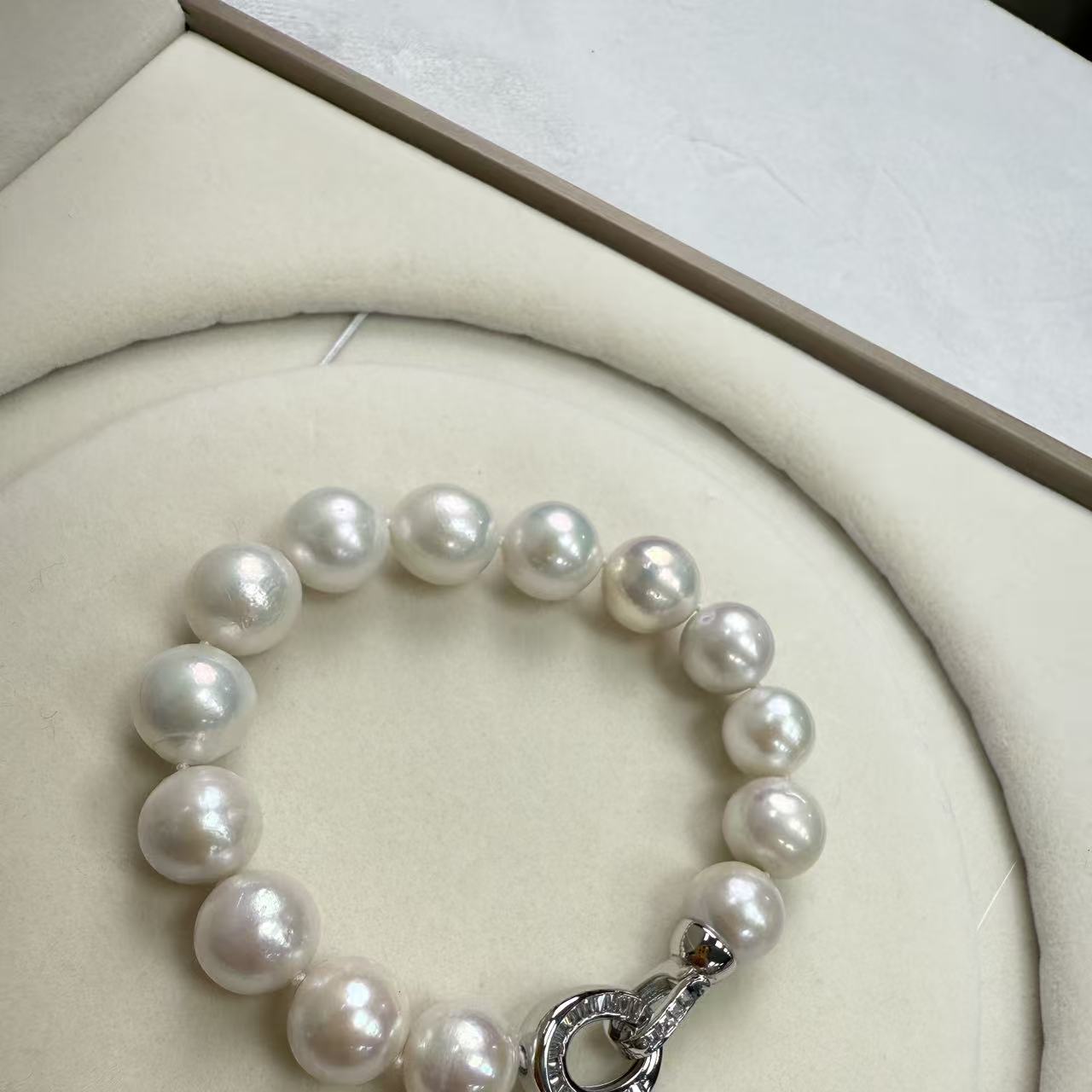 娜点珠宝 淡水有核珍珠10-11mm合金圆手链