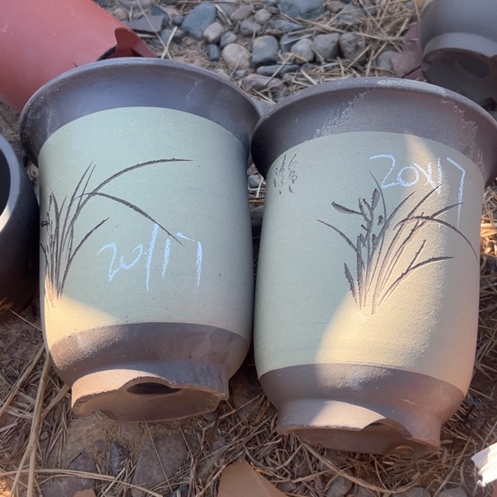 红陶紫砂兰花盆微瑕