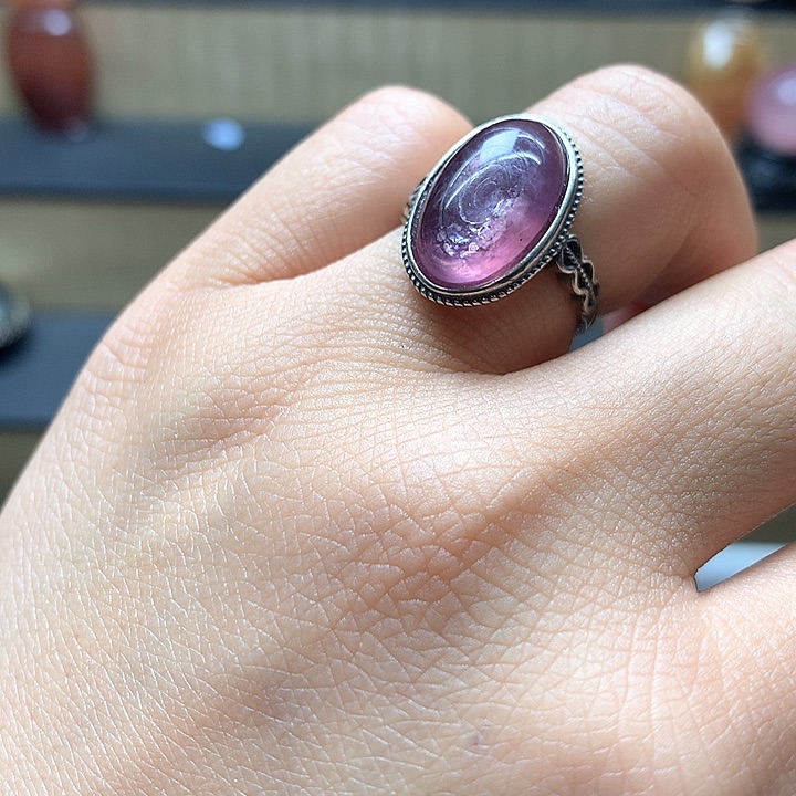 水晶水晶戒指银S925镶嵌