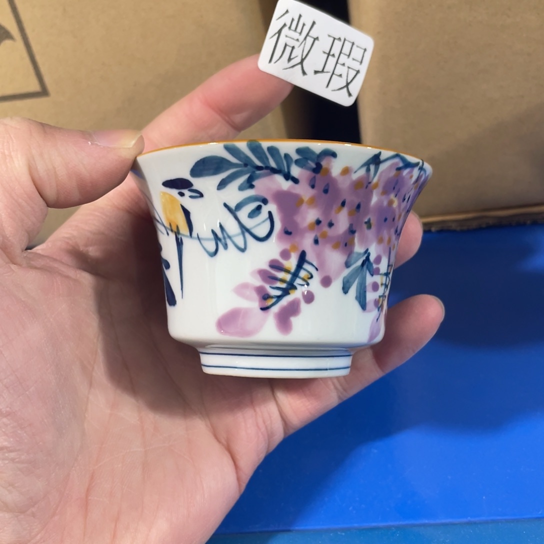 釉下手绘茶具微瑕