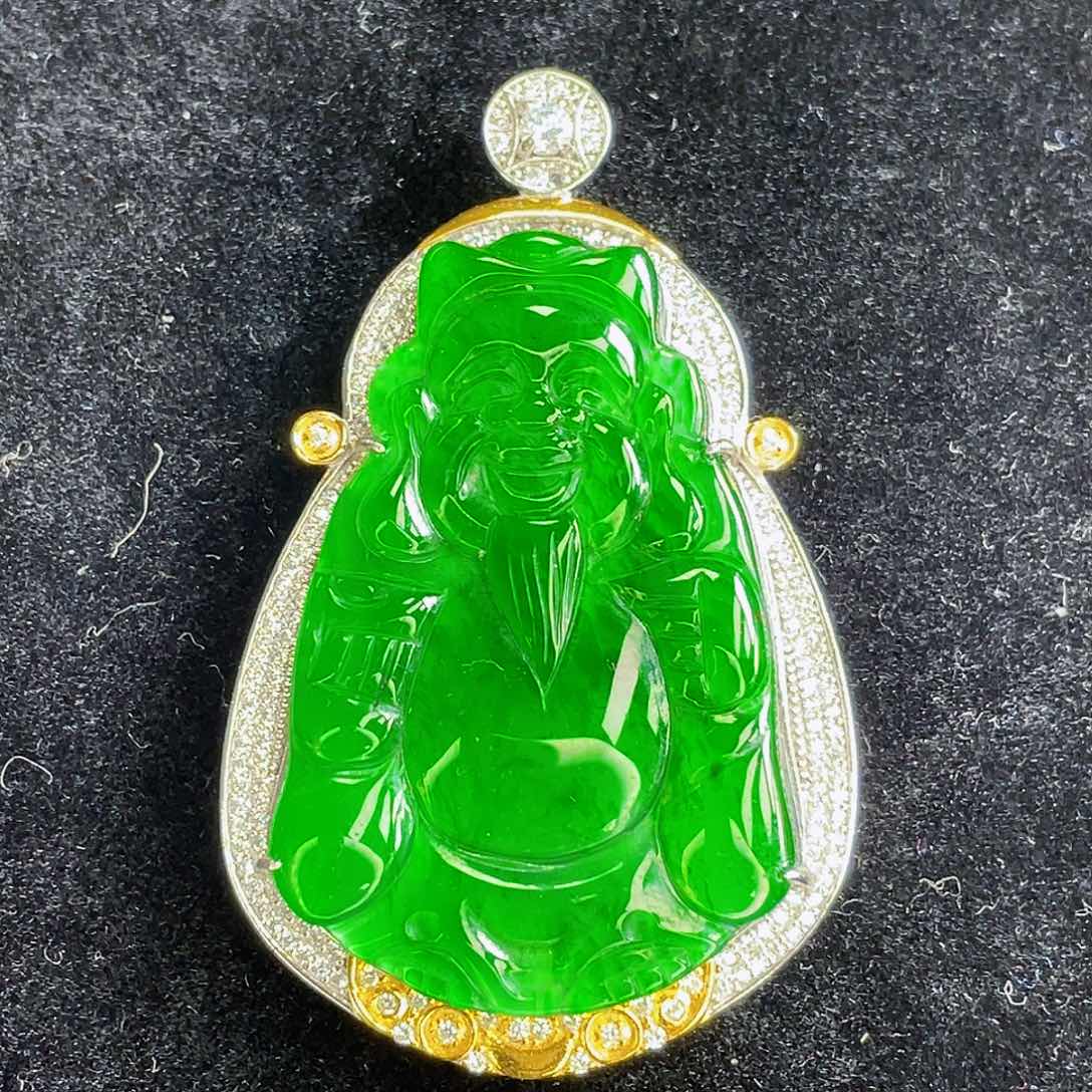 翡翠吊坠(不含链)银S925镶嵌