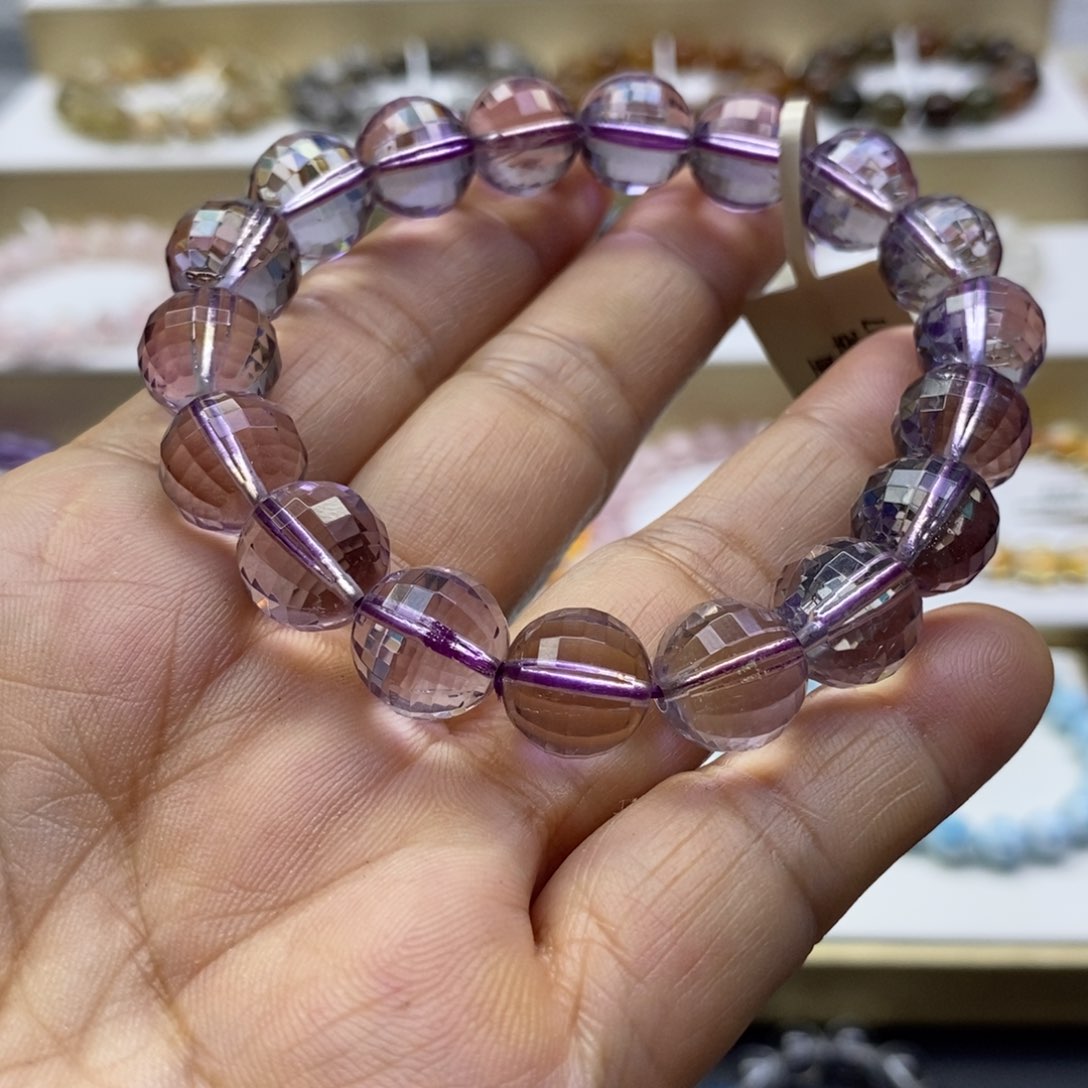 水晶手链未镶嵌巴西紫黄刻面