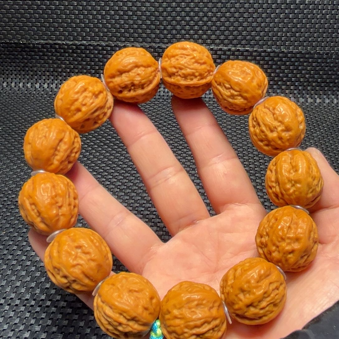 文玩核桃吊坠麻花粗筋元宝22➕