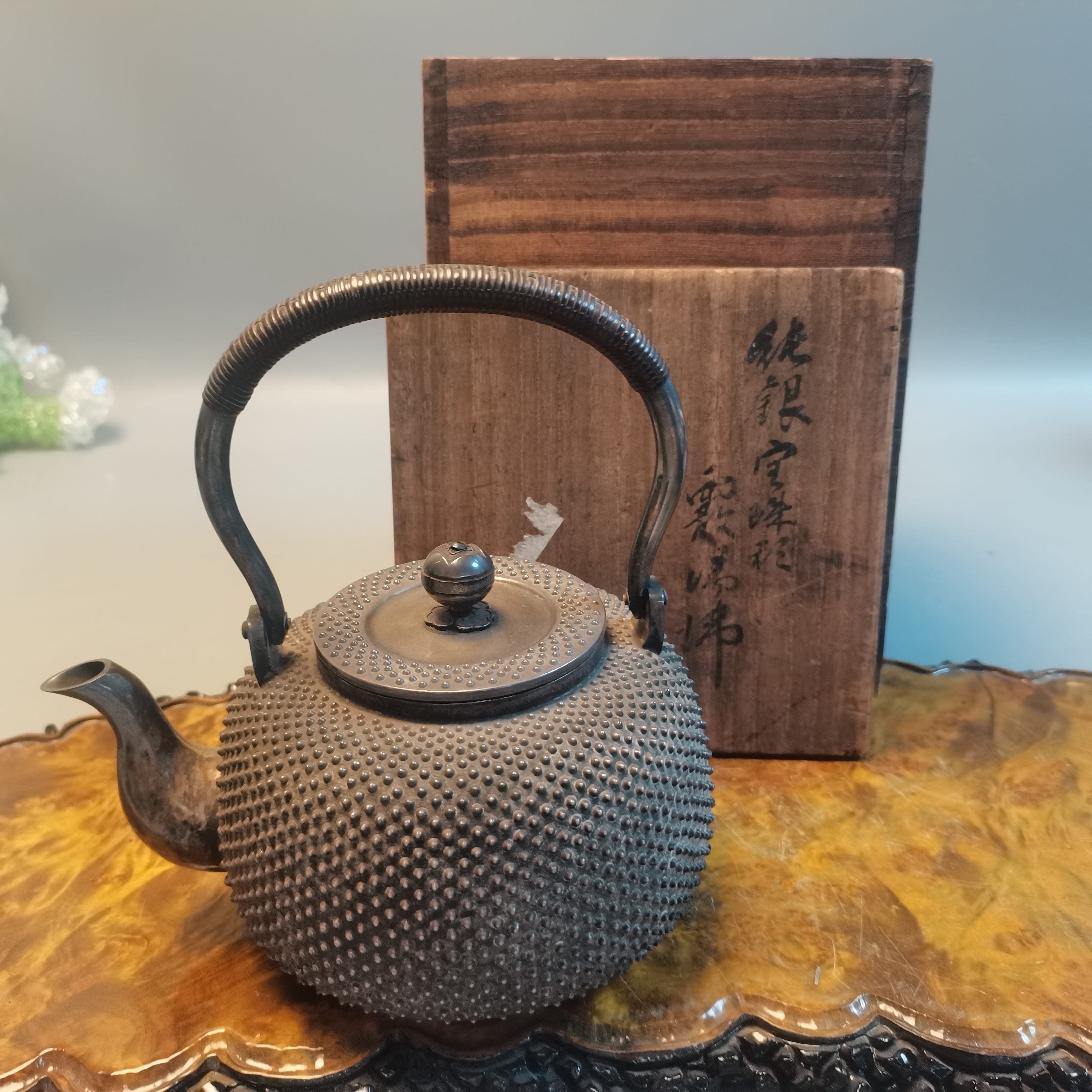 蜜安瓷纯银铆钉壶