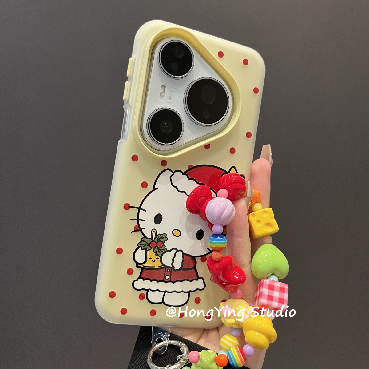 适用华为pura70pro+新款手机壳可爱卡通波点圣诞帽KT猫pura80pro