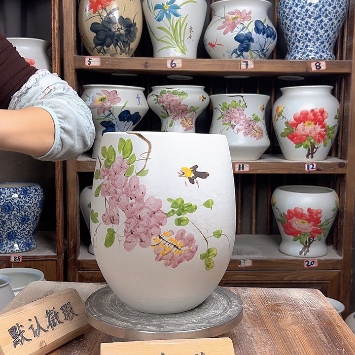 摆件但盆紫藤新款新款陶瓷