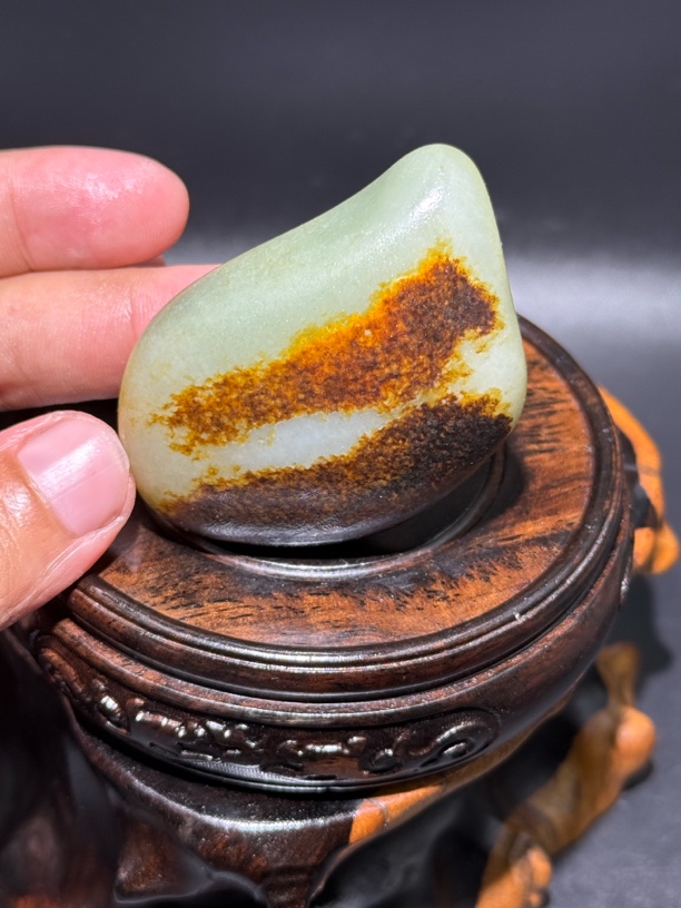 和田玉子料原石原皮手把件