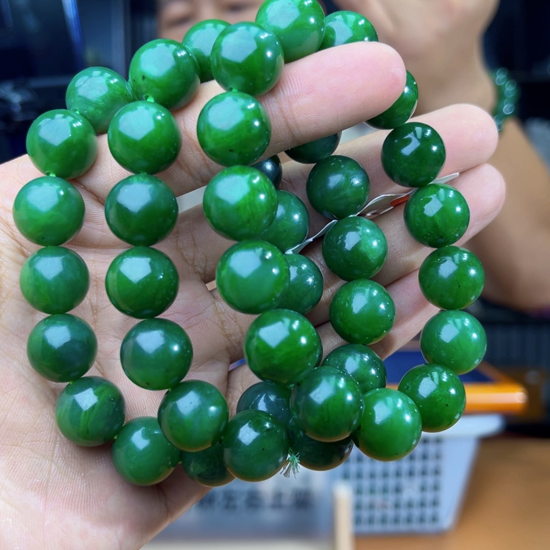 手串未镶嵌和田玉纯天然俄罗斯五号矿琉璃翠卡14多样性发其一