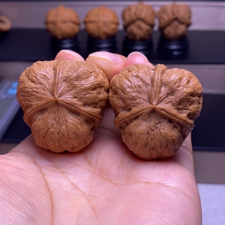 文玩核桃把件三星抱月38
