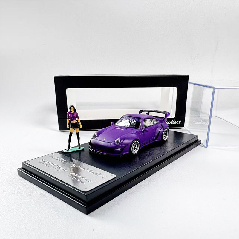 MC 1:64 保时捷 Porsche RWB 993 合金车模 高尾带人偶-哑紫色