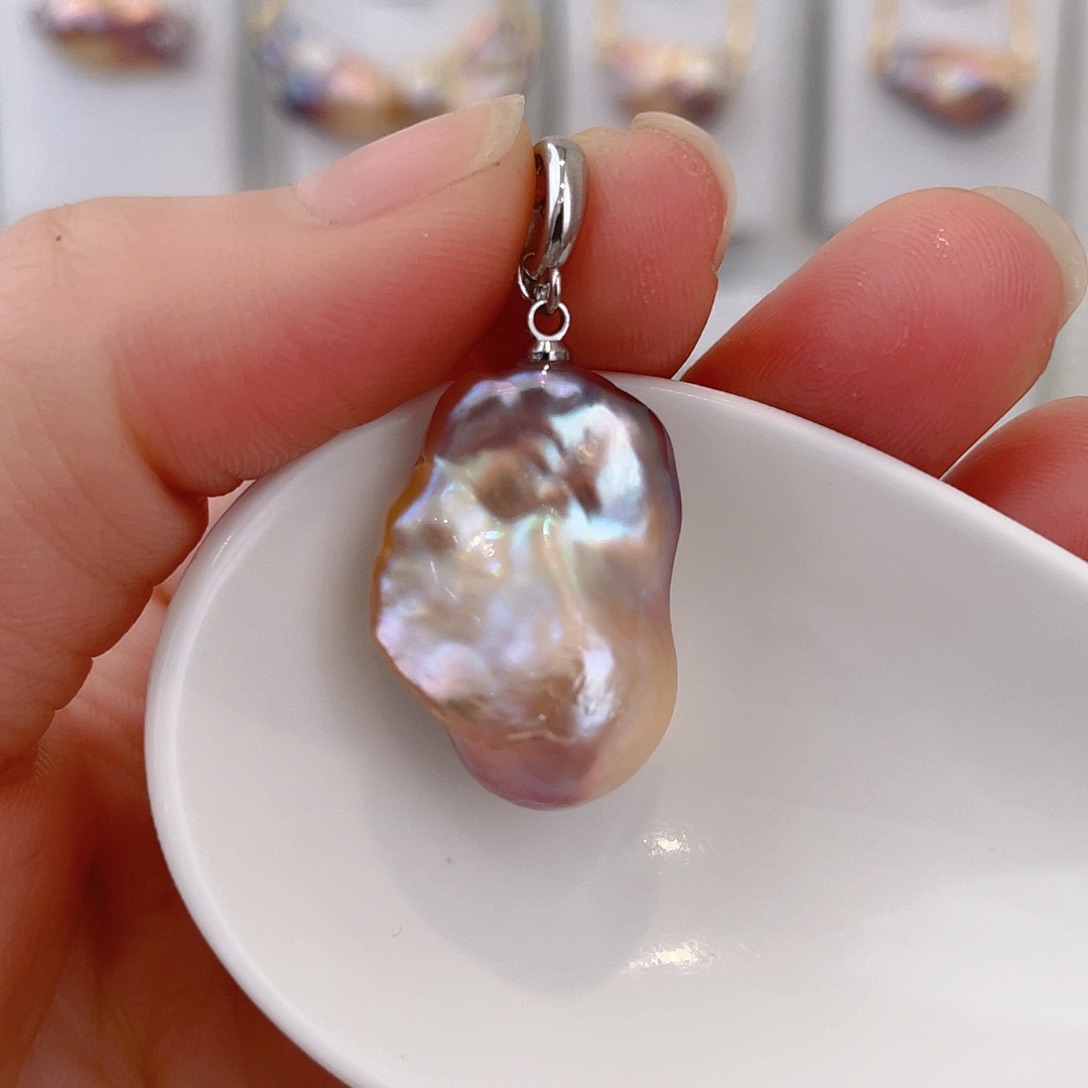 淡水珍珠颈饰银S925镀金镶嵌