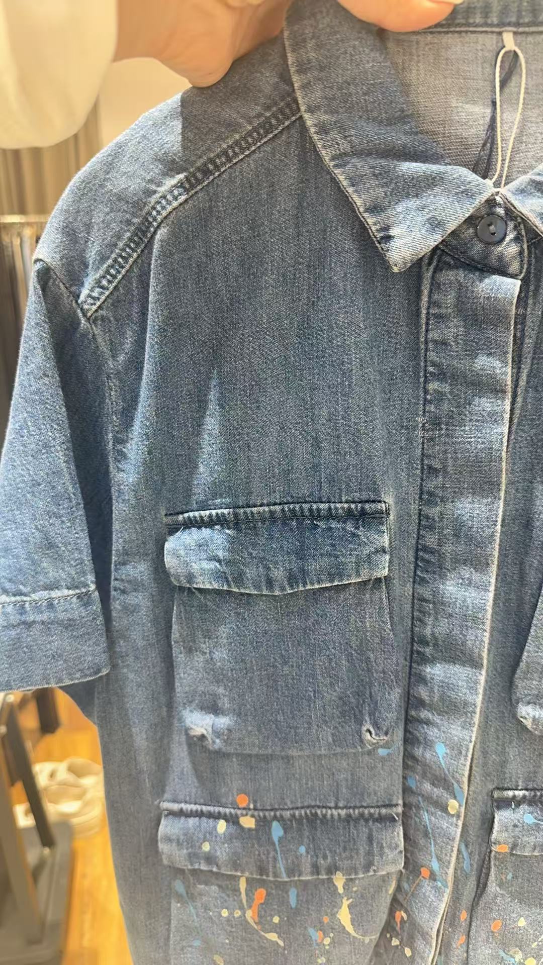 【轻奢】（儿童）时尚牛仔蓝色衬衫 ZK563