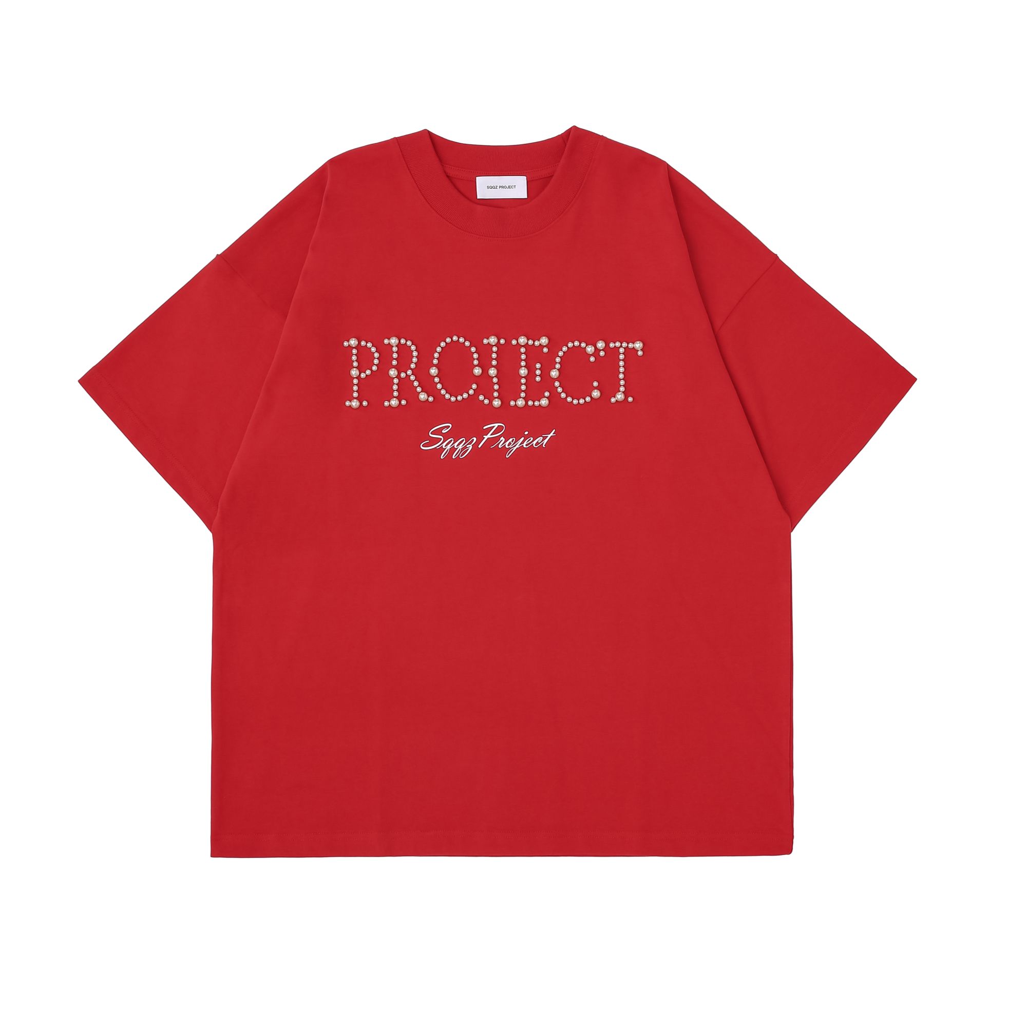SQQZ PROJECT重磅380G钉珠设计短袖T恤情侣款鸡米花工作室