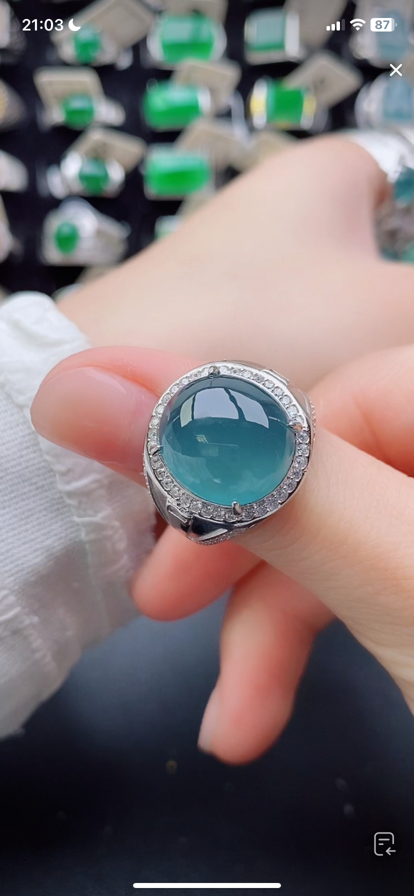 天然翡翠戒指s925银男戒