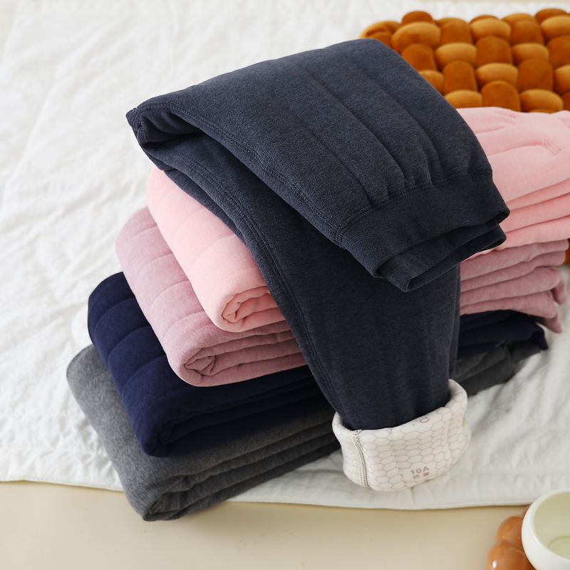 吸汗居家保暖极简风学院风保暖裤冬季加绒中大童校服神器棉裤成人