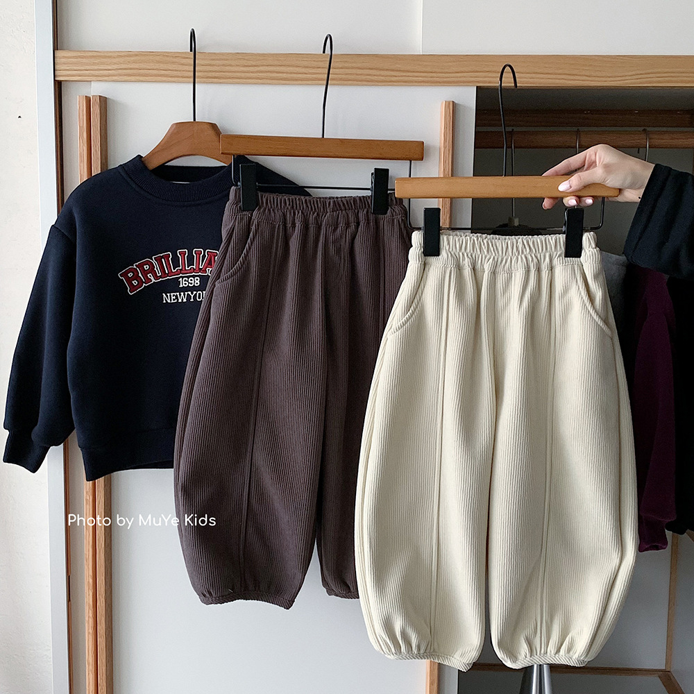 Yonsea云稚儿童冬季加绒长裤男童韩版百搭加厚休闲裤中小童童装