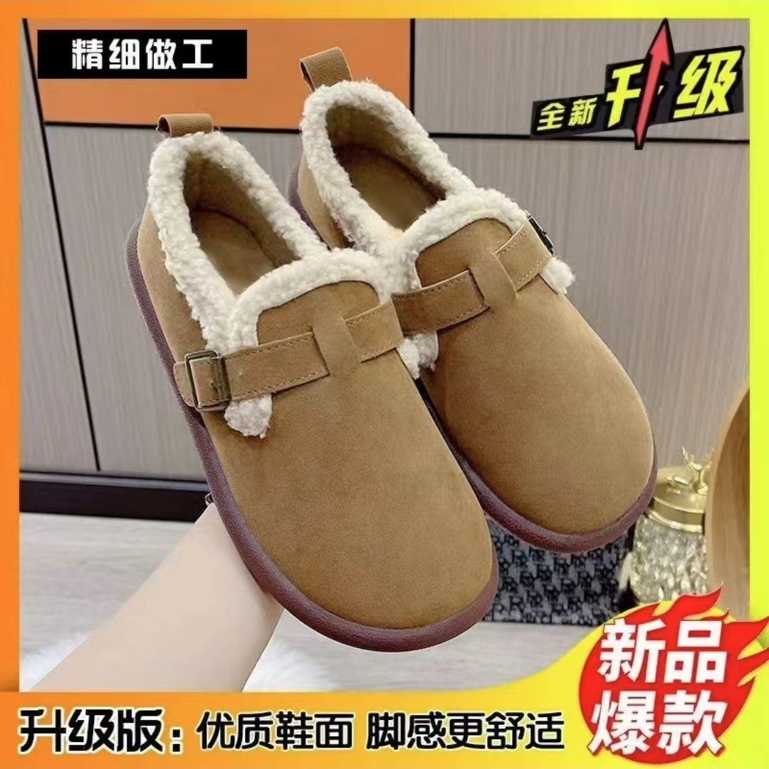 2025年新款ins超火百搭勃肯女鞋复古一脚蹬软底防滑保暖鞋Z