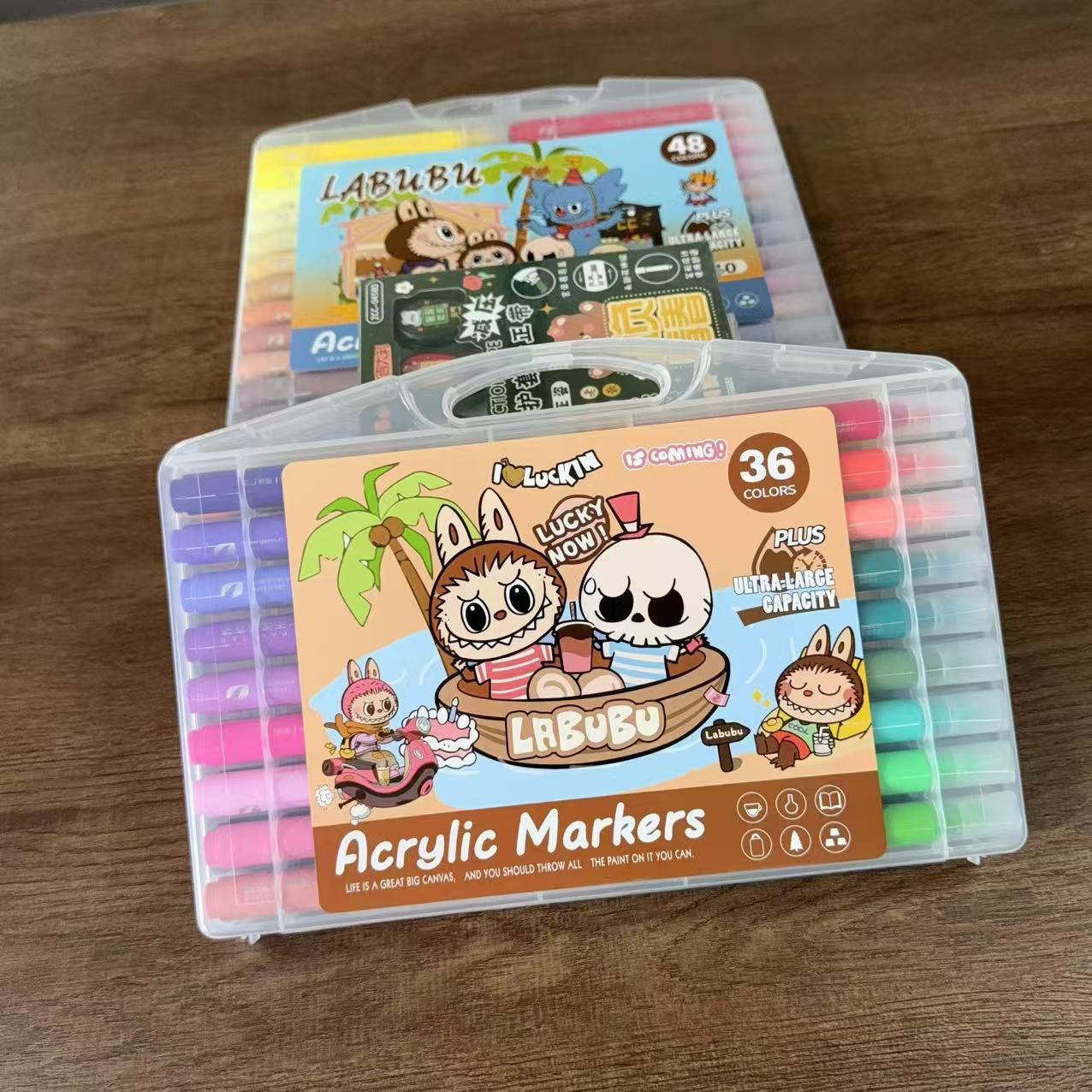 拉布布36色软头丙烯马克笔大墨量儿童绘画专用学生涂鸦画笔1盒