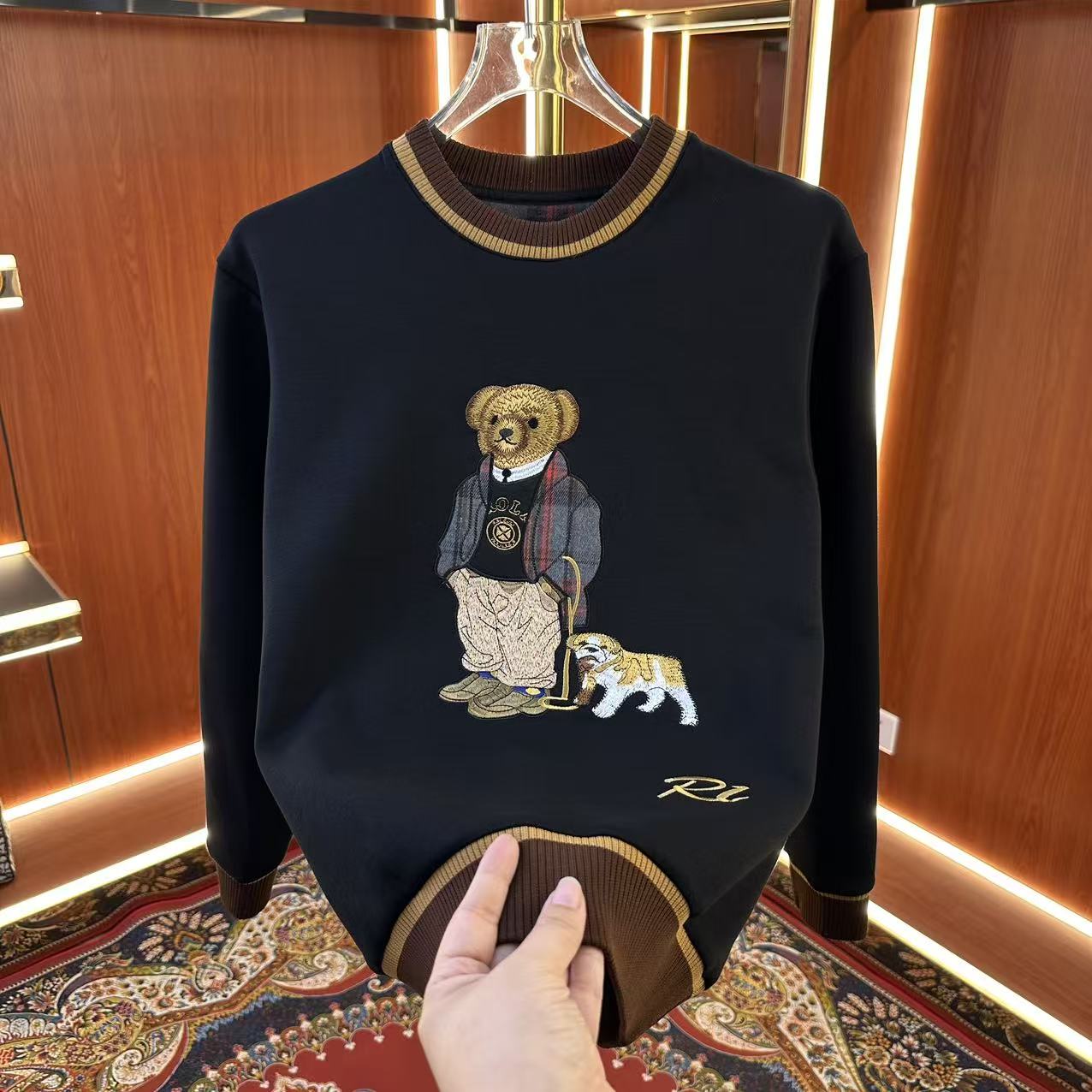 【KLA】2025冬季男士拼色長袖刺繡耐磨百搭重工衛衣050款01