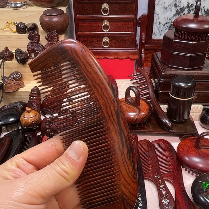 黄花梨/降香黄檀红木大月梳子