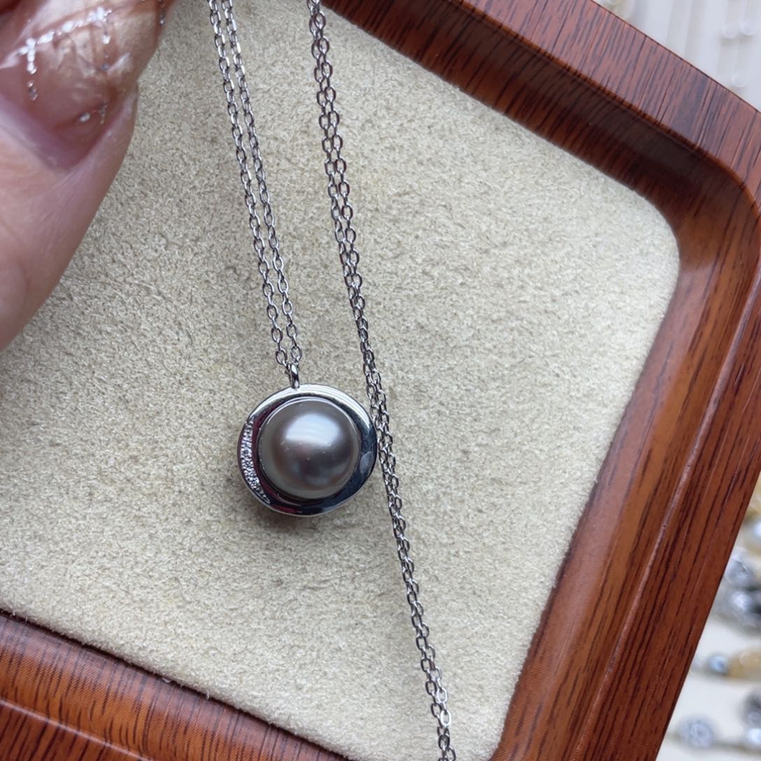 海水珍珠银S925镶嵌颈饰D55