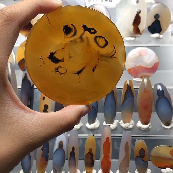 玛瑙/玉髓银S925镀金镶嵌珠宝半成品189