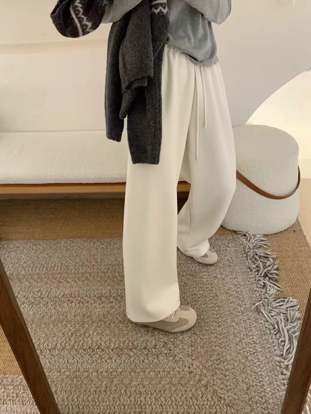 【糯米裤窄版】小星2025时尚高级加绒阔腿裤