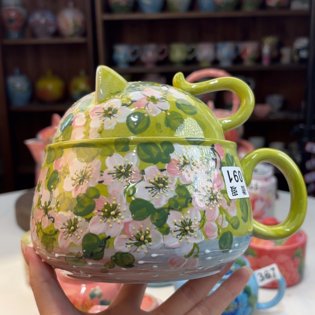 景德镇手绘高温釉下彩陶瓷茶具