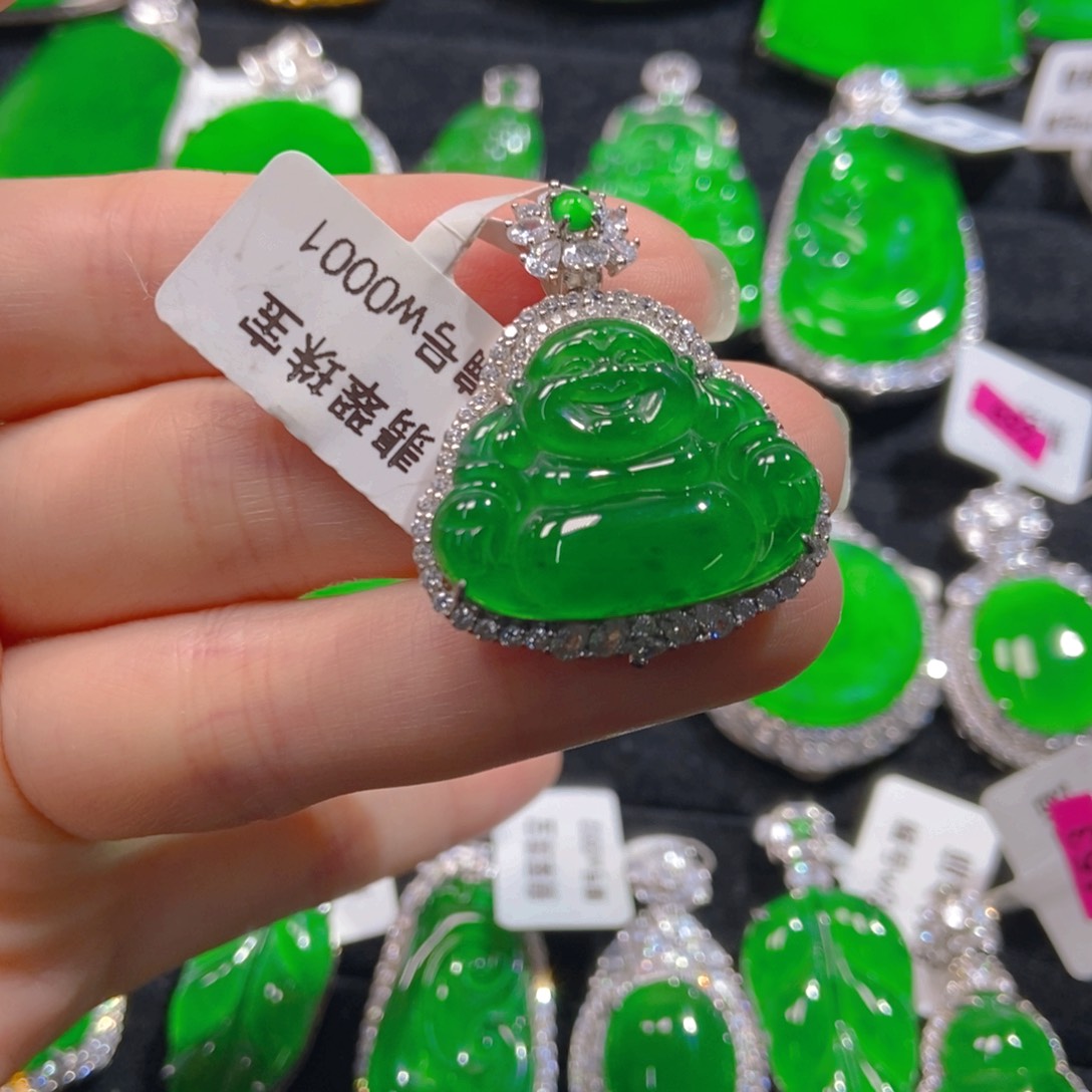 翡翠吊坠(不含链)银S925镶嵌