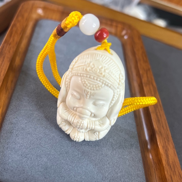 【精选款】猛犸牙工艺品小象手把件 保真假一罚四