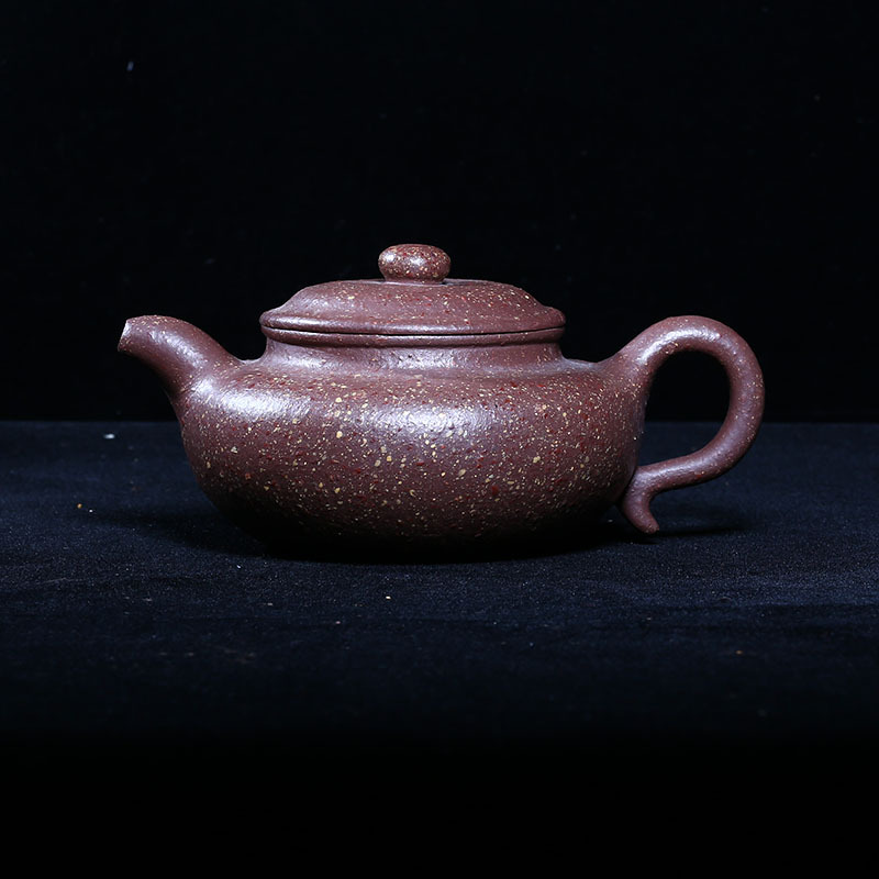台湾回流老紫砂壶早期一厂老壶粗砂老紫泥9孔350c仿古壶