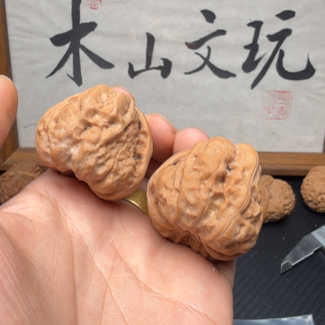 W***.吊坠文玩核桃40蛤蟆货头新果修