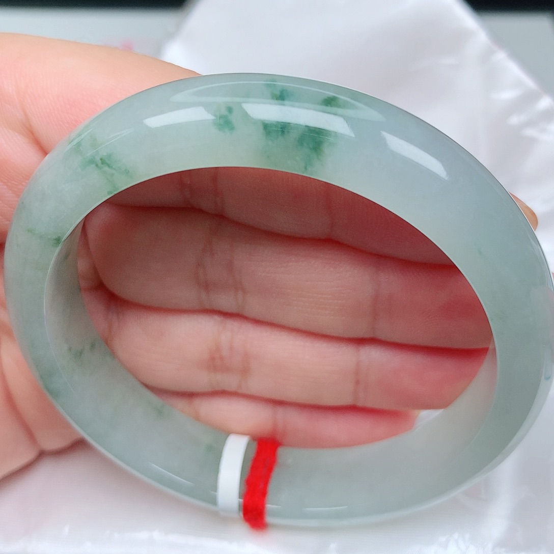 未镶嵌手镯翡翠12冰胶飘花