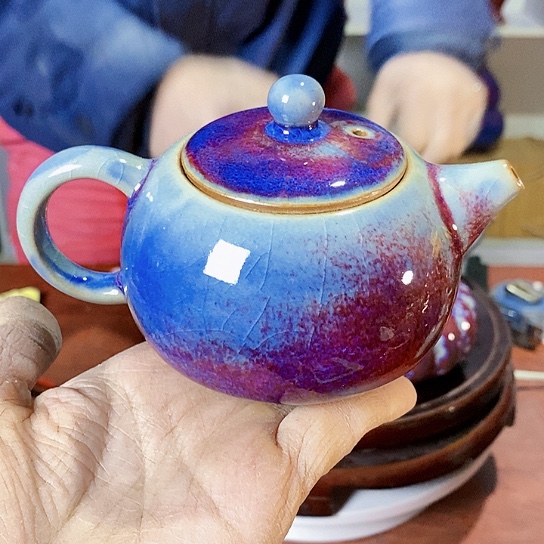 摆件尚峰钧窑作品西施壶