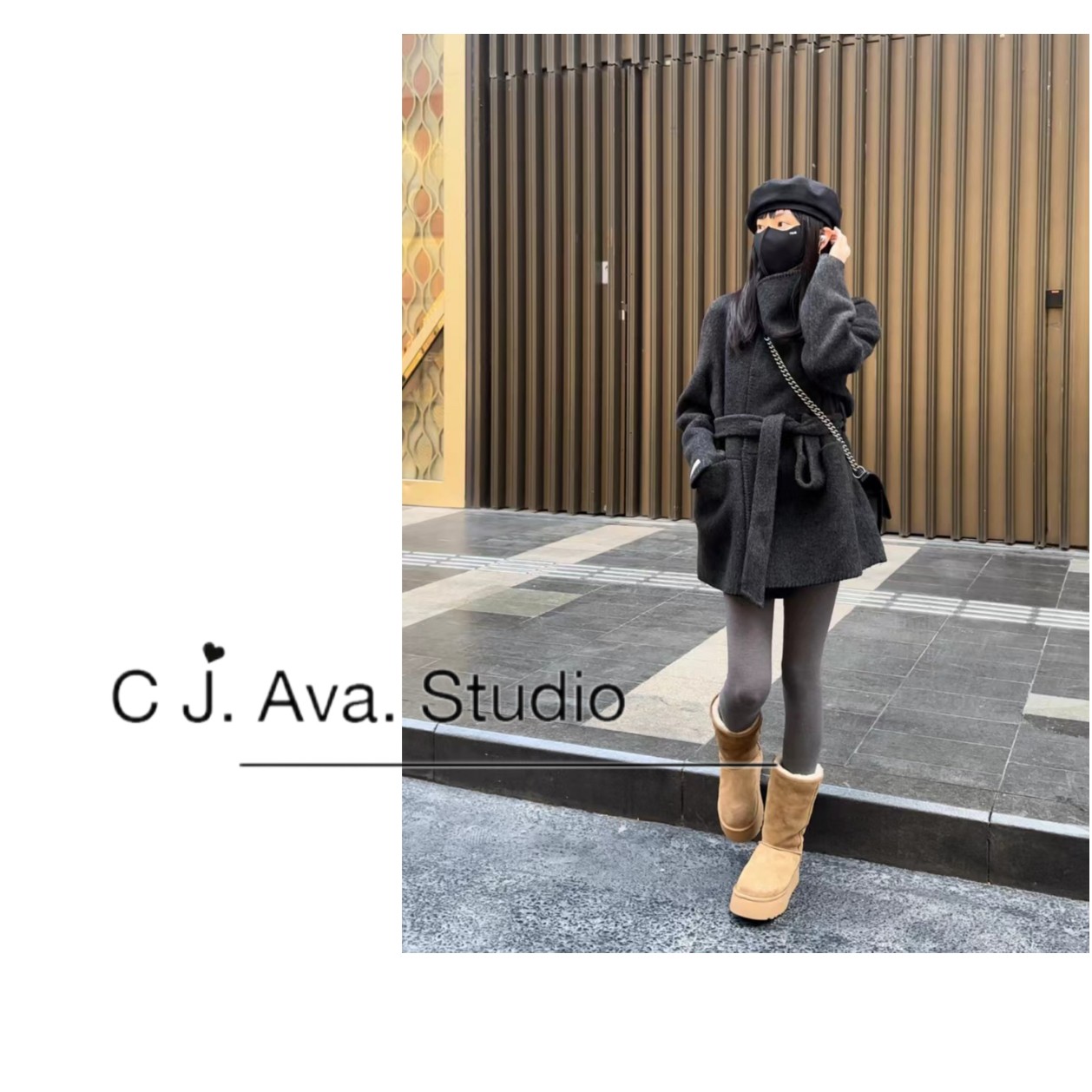 【CJ.Ava Studio】大翻领澳毛牦牛绒大衣外套