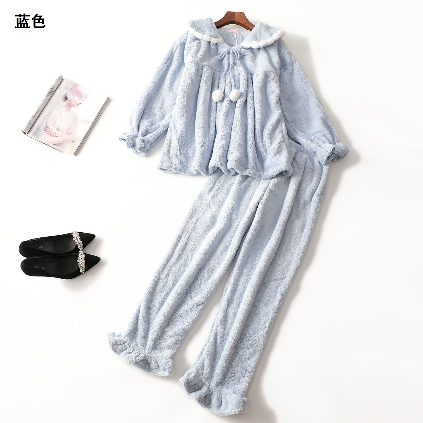 247436秋长款长袖套头上衣裤子套装冬天