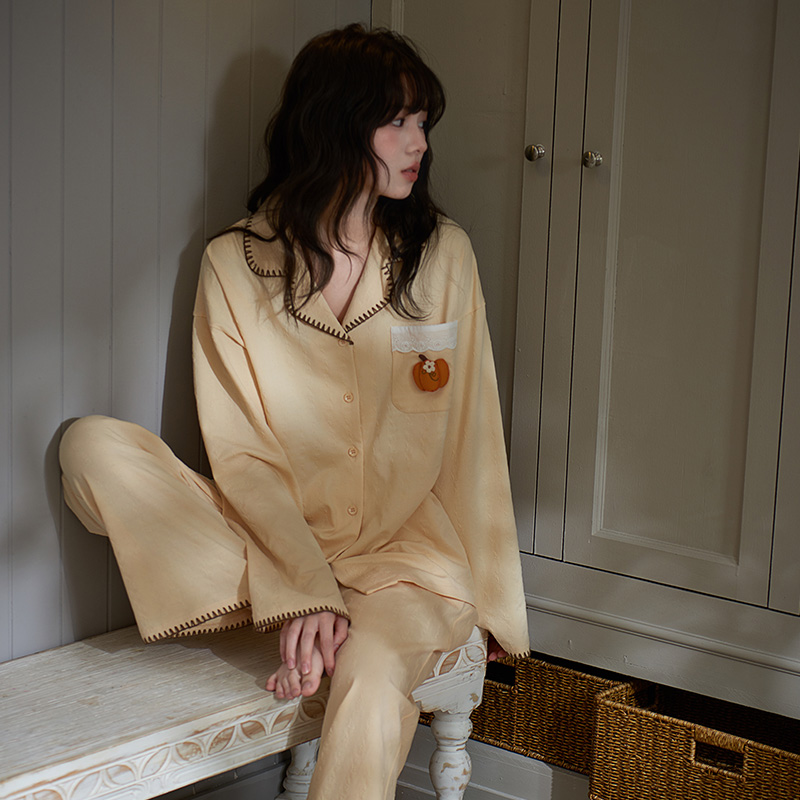 马克公主2025新款纯棉长袖女甜美可爱睡衣春秋季少女家居服可外穿