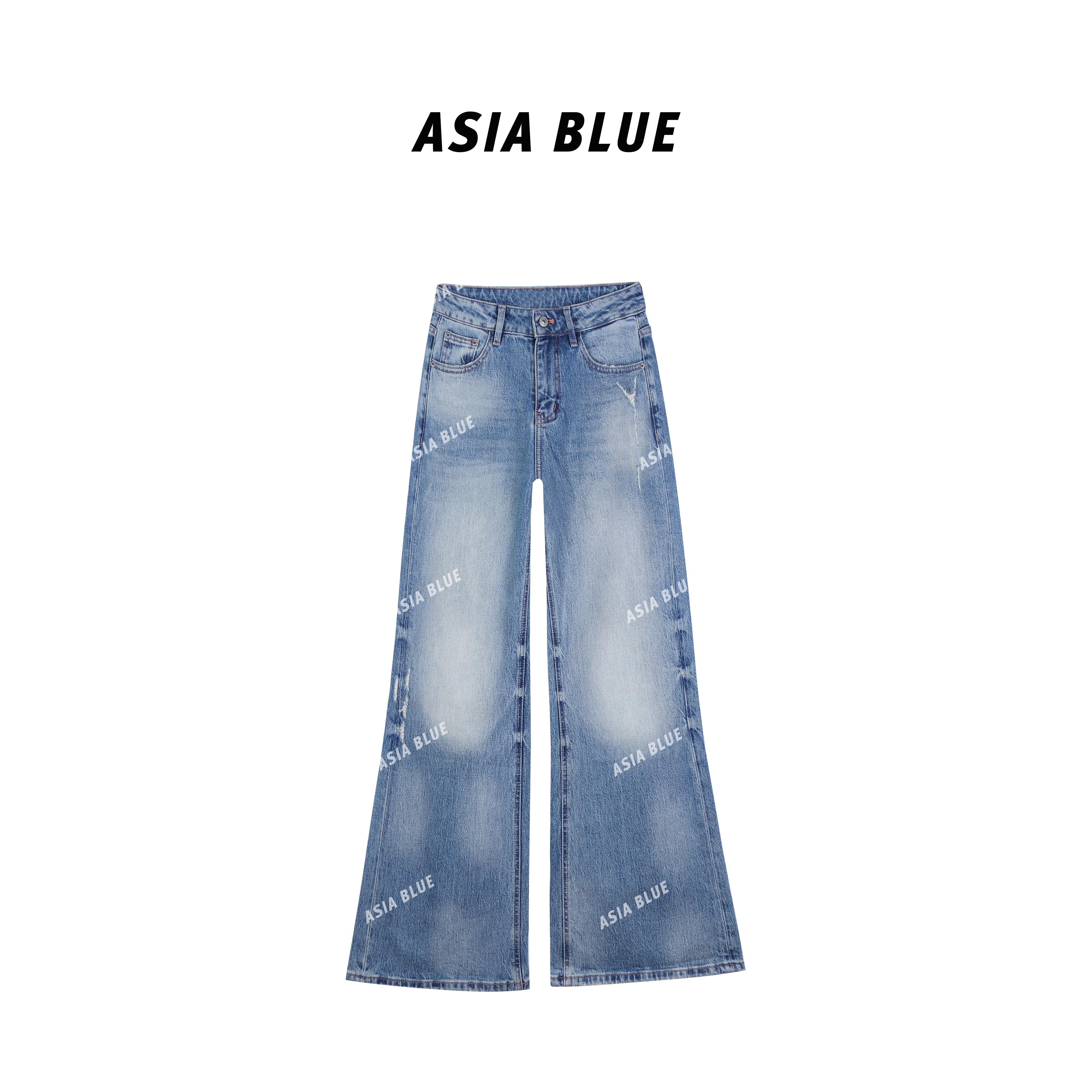 【ASIA BLUE】春季微弹复古水洗微喇牛仔裤YH61033