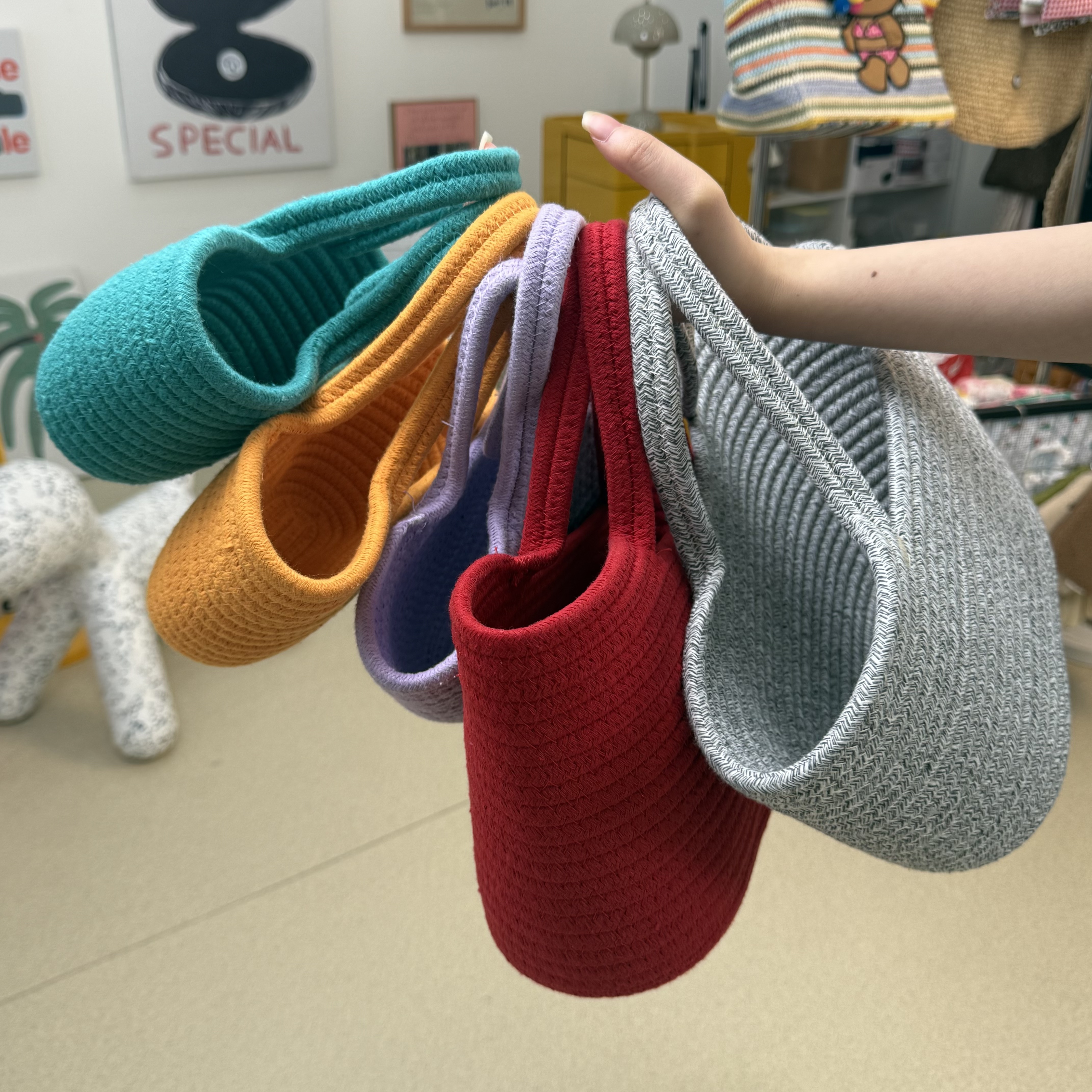 thefifthmoon韩国ins复古手提棉绳编织篮度假街拍手提包篮子