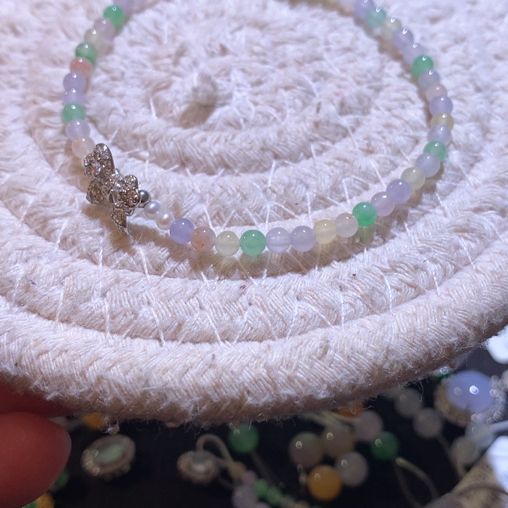 翡翠颈饰未镶嵌马卡龙蝴蝶款