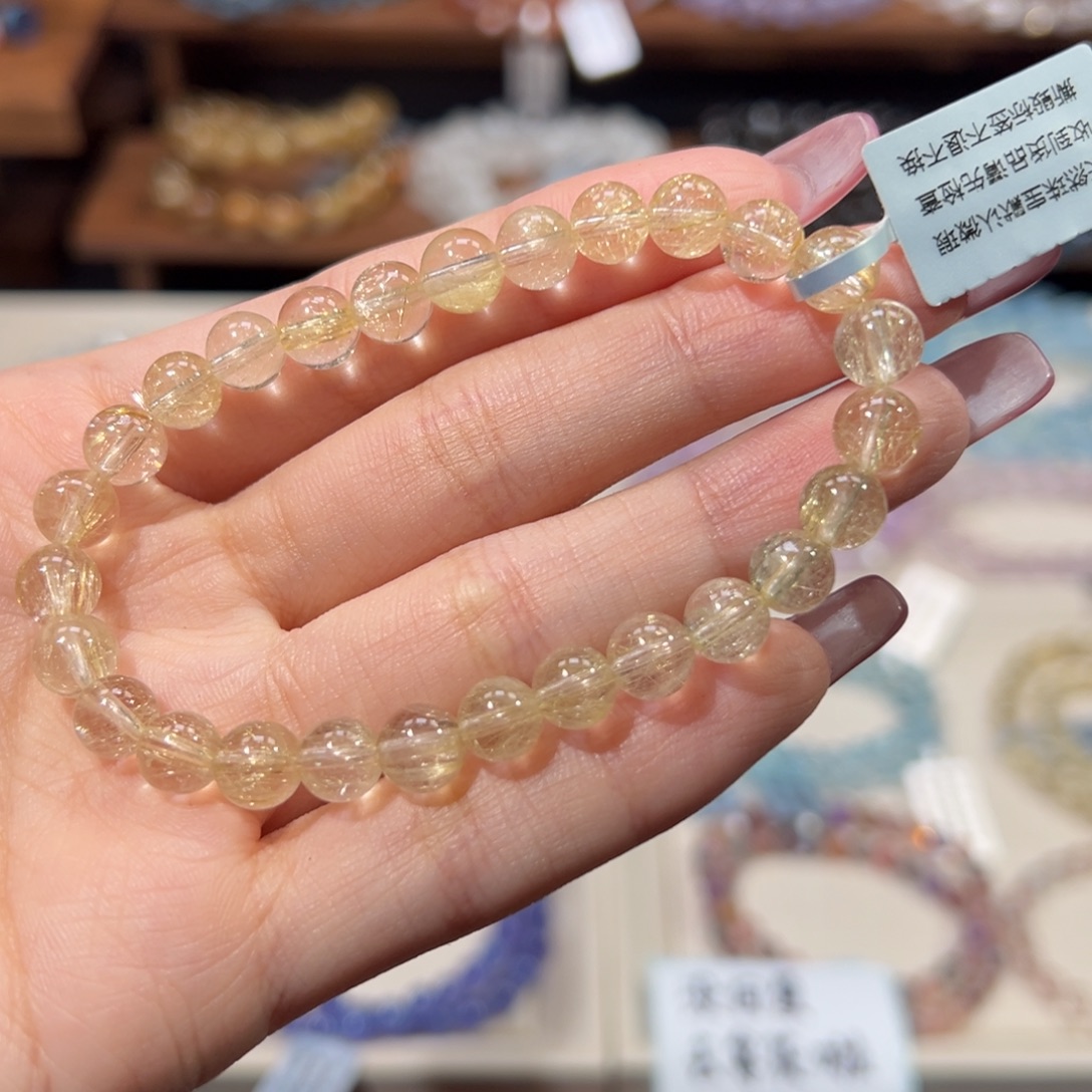 水晶手串未镶嵌7m毕业级维纳斯金发晶